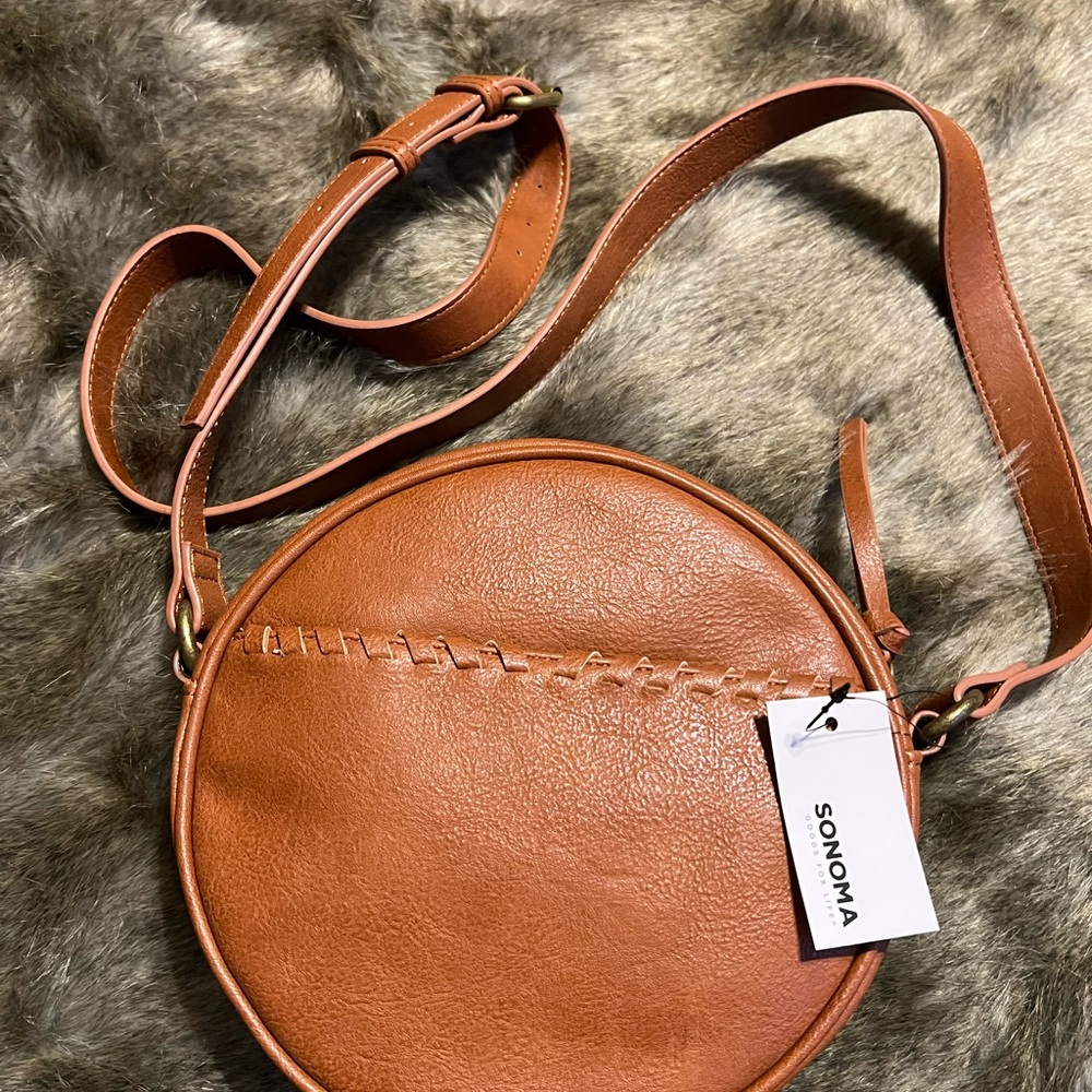 Sonoma Tan Leather Crossbody Bag